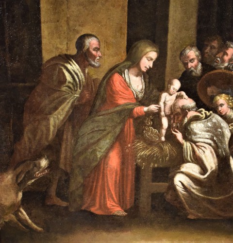 XVIIe siècle - Adoration des Mages Maître flamand du XVIIe école de P.P. Rubens